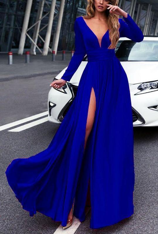 Blue/Burgundy Prom Dresses, Long ...